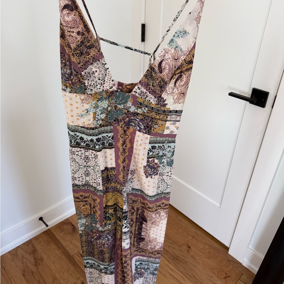 Free People Women's Printed Deep-V Wide-Leg Jumpsuit - Multi - Picture 5 of 5